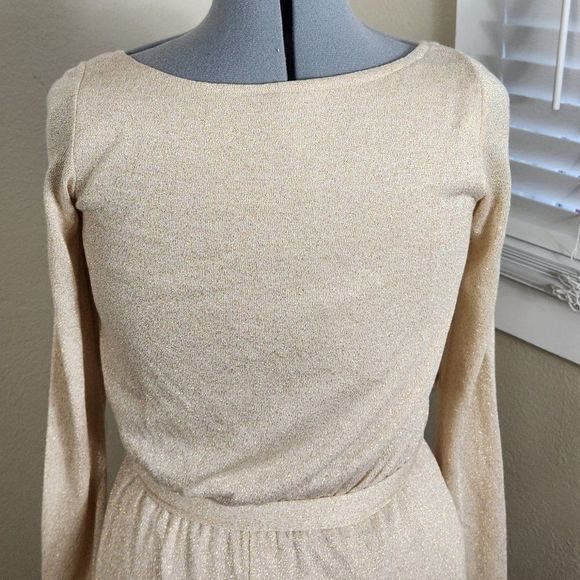 Rachel Pally Wide Leg Swtr Jumpsuit Rachel Pally Sweater Jumpsuit Gold Size L - Picture 6 of 16
